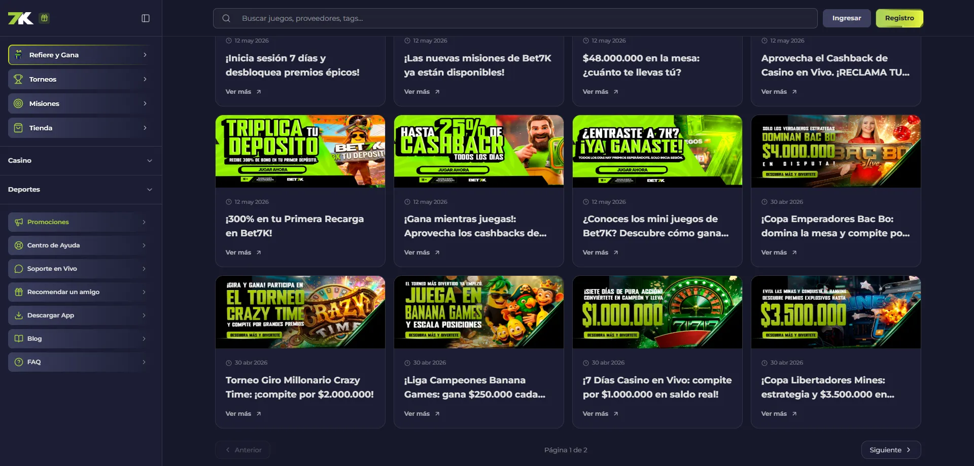 Proceso de retiro de ganancias en Bet7k Casino para jugadores