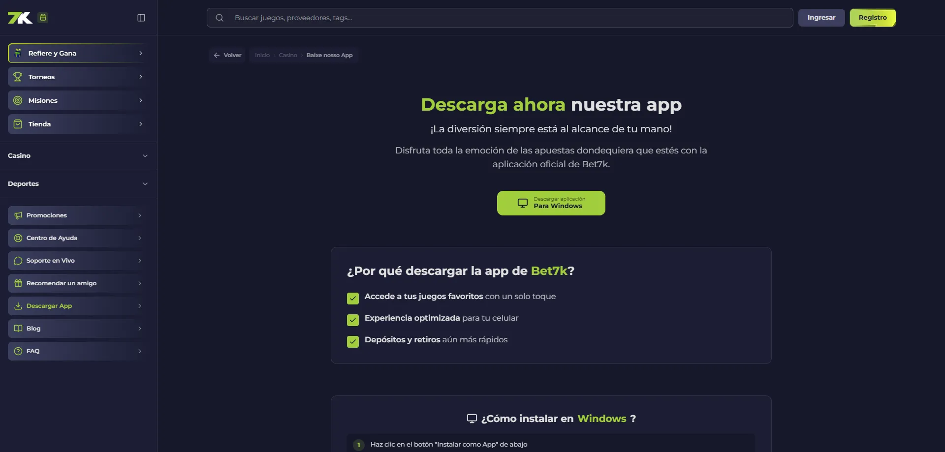 Bet7k Casino Chile — plataforma de juegos online oficial 2026